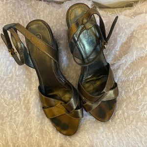 Coach Ankle Strap Wedge Sandals